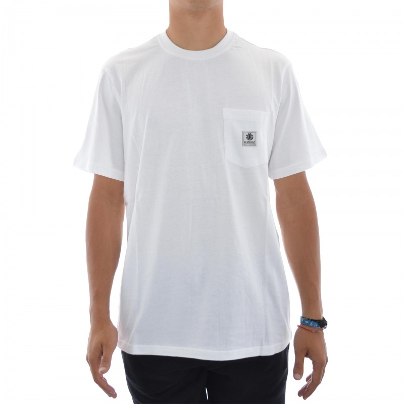 T-Shirt Element Basic Pocket Label - Branco