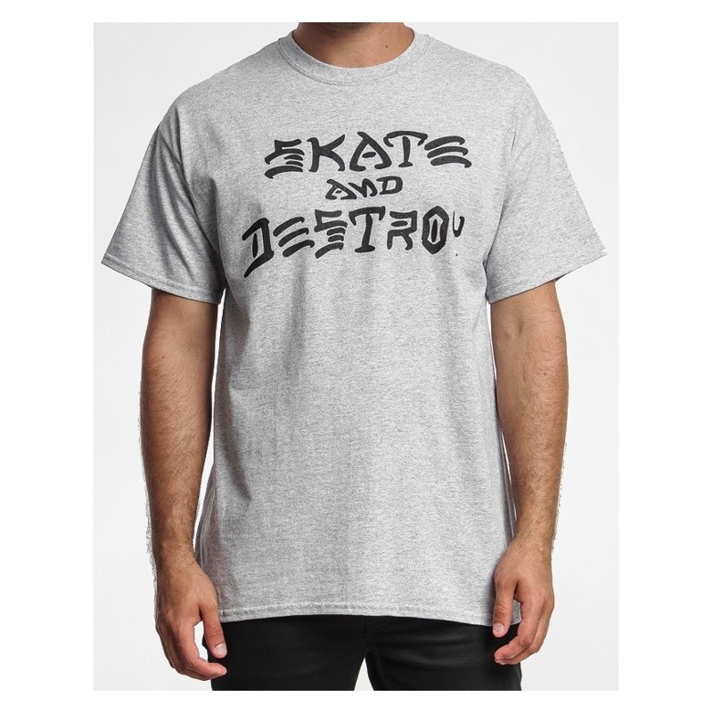T-Shirt Thrasher Skate And Destroy - Gray