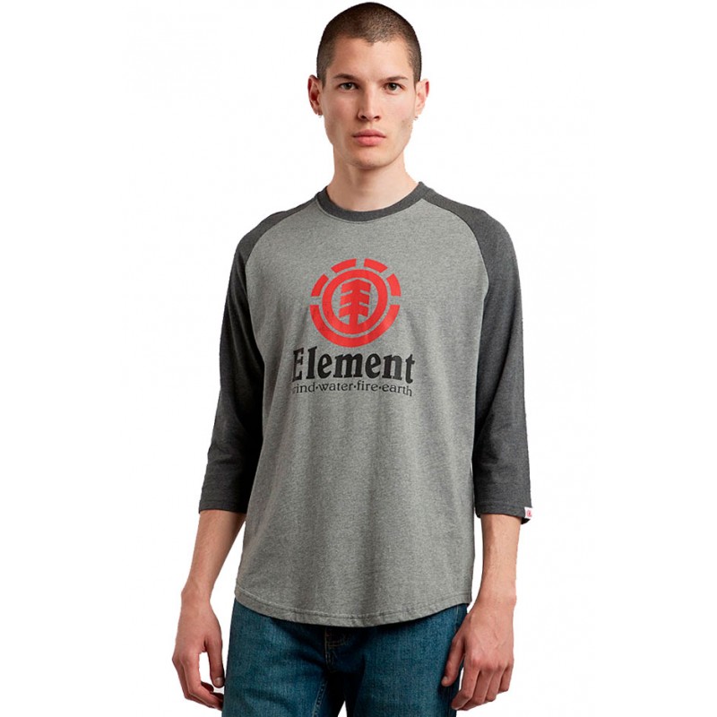 T-Shirt Element Vertical Raglan - Cinza